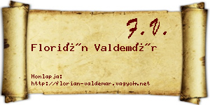 Florián Valdemár névjegykártya